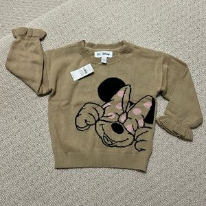 NWT - Disney GAP Adorable Minnie Mouse Sweater With Ruffled Sleeves. Size 2T.